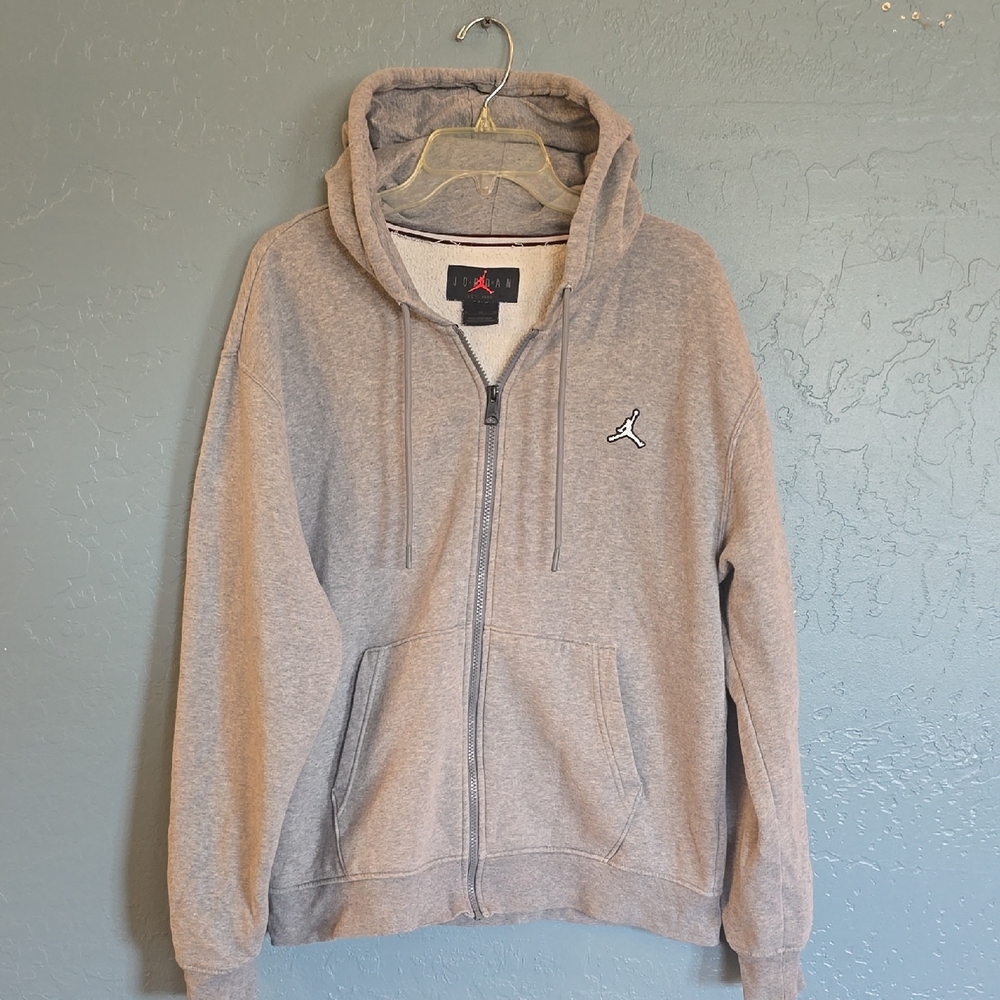 Jordan Brooklyn Men's Gray Full-Zip Hoodie Sweatshirt